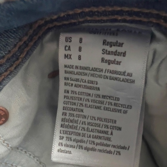 American Eagle Kick Boot wide leg flare jeans women's 8 regular medium wash blue - Picture 4 of 7